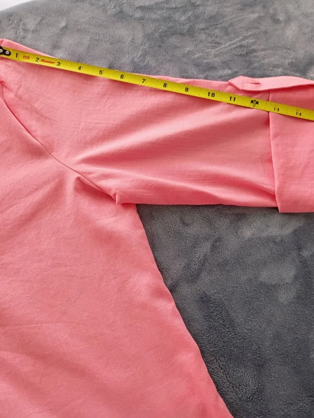 Mario Serrani Italy Pink Button Front Blouse L Roll Tab Sleeve Lightweight